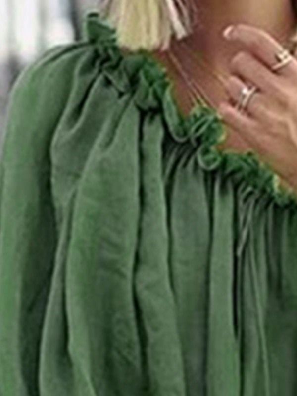 Off Shoulder Lantern Sleeve Casual Długość Podłogi Letnia Sukienka Sukienki Plażowe Dla Kobiet