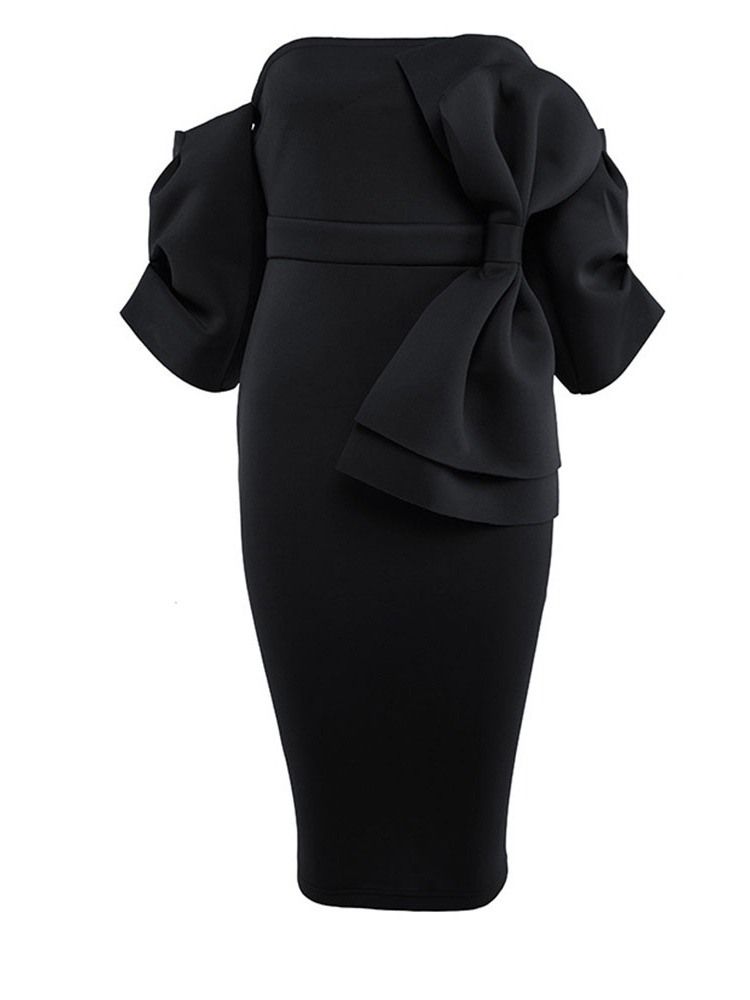 Sukienka Bodycon Z Rękawami 3/4 Do Kolan Dla Kobiet