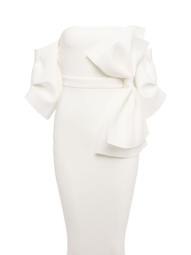 Sukienka Bodycon Z Rękawami 3/4 Do Kolan Dla Kobiet