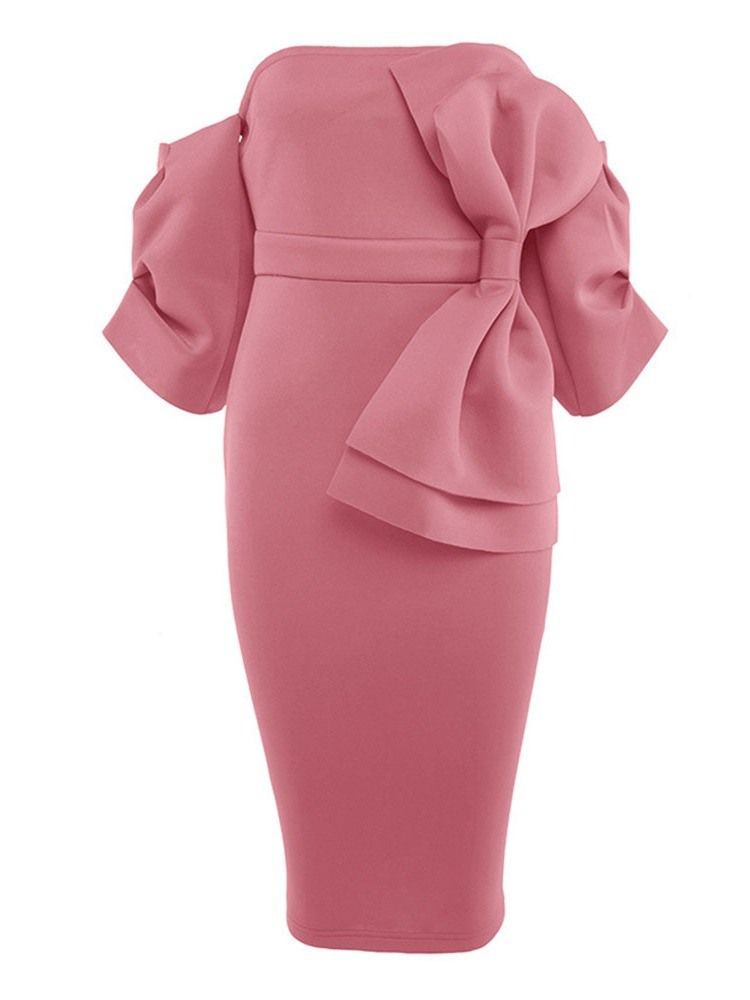 Sukienka Bodycon Z Rękawami 3/4 Do Kolan Dla Kobiet