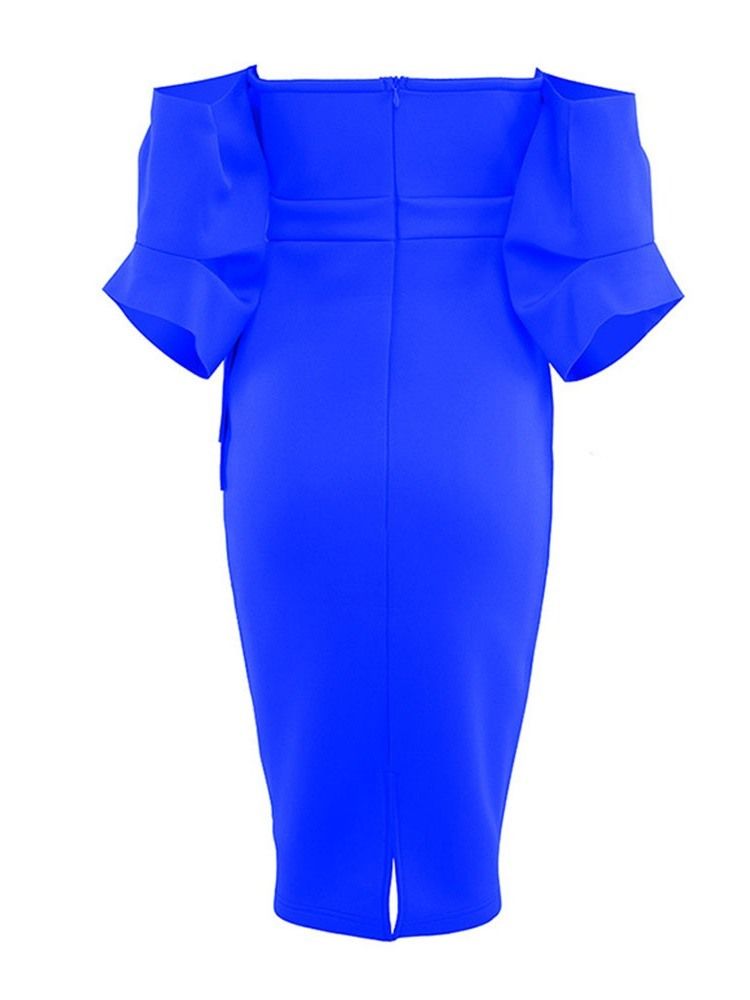 Sukienka Bodycon Z Rękawami 3/4 Do Kolan Dla Kobiet